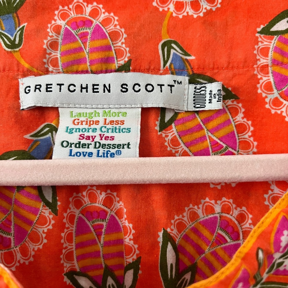Gretchen Scott Designs Orange Floral V-Neck Tunic - Picture 3 of 9